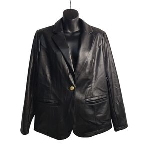 G.I.L.I Got It Love It Women's Black Faux Leather Jacket Size 10